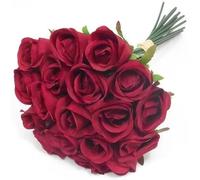 A1-Homes Artificial Roses, Bundle of 18 Artificial Red Roses, 30cm Bunch of Fake Flowers for Decoration, Artificial Flowers for Outdoor & Indoor Events Wedding Party Home Decoration