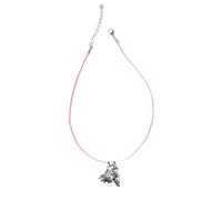 A1 Horse Head Pewter Pendant on Pink Cord Necklace