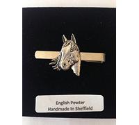 A1 Horse’s Head English Pewter emblem on a Tie Clip (slide) Handmade in sheffield comes with PrideInDetails gift box