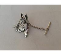 A1 Horse’s Head Tack Tie Pin With Chain english pewter handmade in sheffield