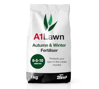 A1 Lawn, Ultimate Autumn Winter Lawn Fertiliser - Hardens Turf & Boosts Root Strength, High Potassium 6-5-10 NPK, DEFRA Certified, 1kg