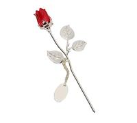 A1 PERSONALISED GIFTS Engraved Silver Plated Small Red Rose with Gift Box
