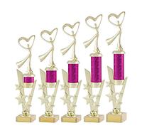 A1 PERSONALISED GIFTS Large Gold and Pink Modern Dance Trophies 390mm