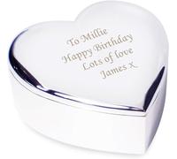 A1 Personalised Gifts Personalised Heart Shaped Jewellery Box 40 Characters Max