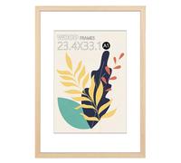 A1 Poster Frame,59.4 x 84.1cm/23.4x33.1in Natural Wood Picture Frames with Polished Acrylic Glass Display Picture A1 without Mat or A2 with Mat for Wall Mounting Horizontally and Vertically