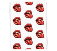 A1 'Red Lips Tongue Out' Gift Wrap/Wrapping Paper Sheet (GI00107417)