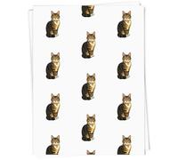 A1 'Sitting Tabby Cat' Gift Wrap/Wrapping Paper Sheet (GI00107917)