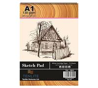 A1 Sketch Pad 15 Sheets of 130GSM White Cartridge Paper, Spiral Bound Artist Sketch Pad Book, Durable Acid Free Sketch Paper for Kids, Professionals, Drawing & Sketching (A1)