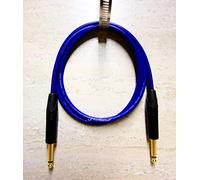 A1 Sound Guitar Intrument Cable, Van Damme Blue Ultra 2 Metre Terminated With Neutrik 6.3 mm (1/4") Mono Jack Plugs Gold Plated With Black Covers.