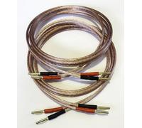 A1 Sound Van Damme Hi-Fi Series 2.5mm Sq LC-OFC directional speaker cable pair, two cables terminated with gold plated 4mm banana plugs on all ends 8 plugs in total (4 metre pair)