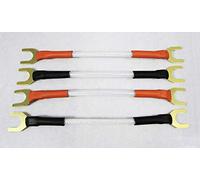 A1 Sound XT Silver Anniversary 4x Bi Wire Link Jumper Bridging Speaker Cables 10 Cm Length Terminated With 8 x Gold Plated Wide Spades