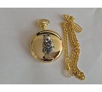 A10 Panda polished gold case mens GIFT quartz pocket watch fob made in sheffield