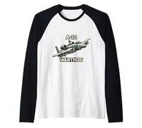 A10 Warthog Close Air Support Jet Military Aircraft Raglan Baseball Tee