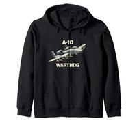 A10 Warthog Close Air Support Jet Military Aircraft Zip Hoodie