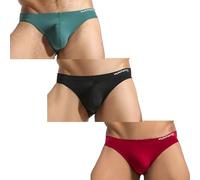 A1168 Silky Soft Shorts Men Bikini Underwear Wide Belt Toning Briefs - Black -