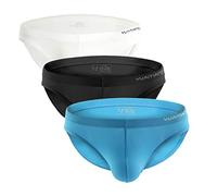 A1168 Silky Soft Shorts Men Bikini Underwear Wide Belt Toning Briefs - Black -