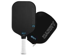 A11N Carry C7 14mm Pickleball Paddle with Paddle Cover, Raw Carbon Fiber Surface with High Grit & Spin, Minimalistic Style Pickleball Paddle with Elongated Shape, USA Pickleball Approved