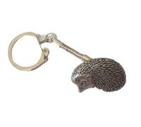 A16 Hedgehog made of fine English Pewter on a snake keyring Handmade with prideindetails gift packed handmade in sheffield