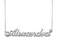 A168A Custom Name Necklace Customized Personalized Plated Name Necklace for Mother Daughter Friendship Women Valentine's Day Christmas Birthday New Year, Metal, No Gemstone