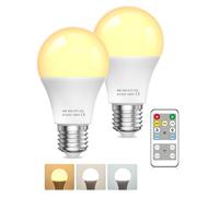 A19 LED Light Bulbs with Remote Control, E27 Dimmable Remote Control Light Bulb with Timing, Memory Function, 9W LED Bulb 60W Equivalent, 3 Color 3000K/4000K/6000K, for Living Room, Bedroom