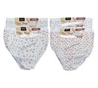 A1A AVENUE 12 Pack Ladies Printed Briefs Maxi, 100% Cotton Full Comfort Fit Underwear, Sizes 12-30 (XOS (UK 20-22))