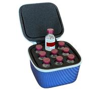 A1C WEAR - Insulin Fridge Holder Storage Case Organizer - Fits Standard 10ml U-100 Vials - Safe, Snug, Secure Vial Protector (Blue)