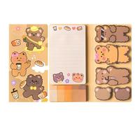 A1DIEE 500 Sheets Bear Sticky Notes Set Cartoon Animal Bundle Writing Memo Pads Self-Stick Notes Pads Back to School Supplies Page Marker Gift for Studen Teacher