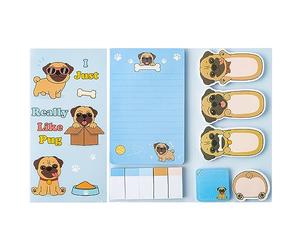 A1DIEE 500 Sheets Dog Sticky Notes Set I Just Really Like Pug Bundle Writing Memo Pads Cartoon Pug Self-Stick Notes Pads Page Marker Back to School Gifts for Teacher Studen
