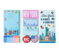A1DIEE 550 Sheet New York Sticky Notes Set, City Bundle Self Adhesive Sticky Notes Writing Memo Pads, Self-Stick Page Marker Back to School Supplies for Teacher Student