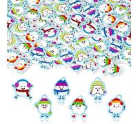 A1DIEE 60Pcs Winter Mini Erasers for Kids Bulk, Marshmallow Eraser Cute Cartoon Pencil Rubber Eraser Novelty 3D Desk Puzzle Erasers Xmas Winter Party Favors Filler Kids School Classroom Prizes Gifts