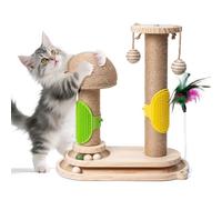 A1DIEE Cat Scratching Post Interactive - 5-in-1 Kitten Scratch Post Self Play Toy, Vertical Scratcher and Self Groomer for Indoor Cats, Small Pet Tree Climbing Tower with Dangling Plush Track Ball
