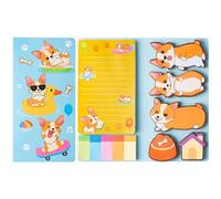 A1DIEE Corgi Sticky Notes Set - 550 Sheet Writing Memo Pads, Cartoon Dog | I Just Really Like Corgi Bundle Self Adhesive Page Marker Self-Stick Notes Pads Back to School Supplies Gifts for Student