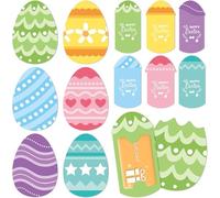 A1DIEE Easter Money Wallets Gift Card Holders - 12Pack Easter Egg Money and Card Sleeves Holders Ornaments for Spring Christian Holiday Party Basket Stuffers Gift Tag Decoration Supplies