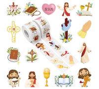 A1diee Jesus Christian Roll Sticker,1000Pcs with 16 Religious Patterns