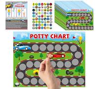 A1DIEE Potty Reward Board with Stickers - Pack of 15 Children's Potty Training Chart Potty Trainer Poster, Horse Racing Track Pattern Training Potty Training Chart for Toddlers Students