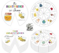 A1DIEE Religious Coloring Wheel Craft - 24 Sets Beatitudes Christian Craft