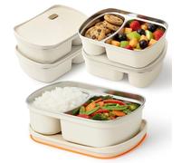 A1DIEE Stainless Steel Containers with Lids 2PCS Leakproof Food Storage Containers Stackable Snack Boxes Metal Lunch Box Portable & Reusable Meal Kit for kids,School,Travel