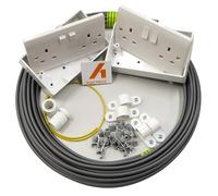 A1Electrics Socket Wiring Kit, 2 Gang Sockets with Surface Box, 2.5mm Twin and Earth Cable, Clips and Conduit Accessories