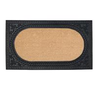 A1 HOME COLLECTIONS Natural Coir and Rubber Door Mat, 24x39, Heavy Duty, Thin Profile Door Mat, Easy to Clean, Long Lasting, Front Door Entry Doormat, Black Finish (RC205-BLNW-24X39)
