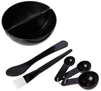 A1SONIC® Face Mask Mixing Bowl Set, DIY Facemask Mixing 4Pcs Tool Kit with Silicon Face Mask Brush Facial Mask Bowl Stick Spatula & measuring cups Black