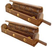 A1SONIC® Pack of 2 Ash Catcher Incense Burner Incense holder Incense stand joss stick holder (Yin Yang Inlay box)