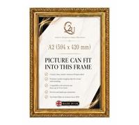 A2 (594x420) mm Ornate Gold Picture Frame | Ornate Gold Photo & Poster Frame for Home Wall Décor, Jigsaw Puzzles & Artwork | Wall Mount | Portrait or Landscape.