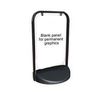 A2 Black Swinger Pavement Sign A-Board Display Stand, Blank Panel for Printed Sign