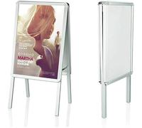 A2 Board Sign Display Pavement Board Double Aluminum with Waterproof Covering Display Stands (A2 Sliver)