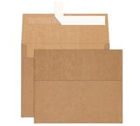 A2 Brown Kraft Envelopes 100 Pack, Goefun 4.375 x 5.75 Printable Greeting Card Envelopes Self Seal for Card Making, Photos, Invitations, Weddings, Graduation, Baby Shower, 120 GSM