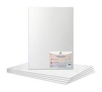 A2 Canvas Panel Stretched Blank Canvas Board Primed Artist Boards 100% Cotton for Oil Paint Acrylic Painting Mixed Media Acid Free White Canvases Art Painting Panel (A2 Size - 420 x 594mm - 5 Boards)