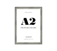 A2 Distressed Green Picture Frame - Rustic Wood Industrial Effect Photo Frame for Wall Display, Ideal for Posters, Prints & Home Décor, Wall Hooks, 32mm Edge - 1 Pack
