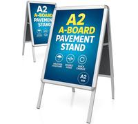 A2 Double-Sided Pavement Sign with Snap Frame - Durable, Weather-Resistant Outdoor A-Board Display Stand for Posters & Advertising (A2 Size)