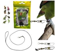 A2 Elastic Cord 2 mm x 1 Metre with 1 mm Carabiner to Insert to the Ring of Your Parrot Paw to Carry Around with Paw Harness, Leash PP