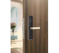 A2 Fiori - 5-in-1 Biometric Fingerprint Door Lock with App Control, Keypad, RFID Card & Mechanical Key | Smart Digital Lock for Home & Apartment | Champagne Gold/Matte Black. (Champagne Gold)